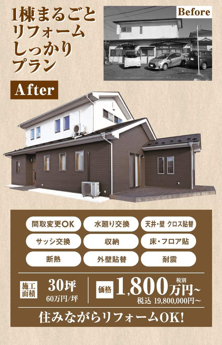 1棟まるごとリフォームしっかりプラン